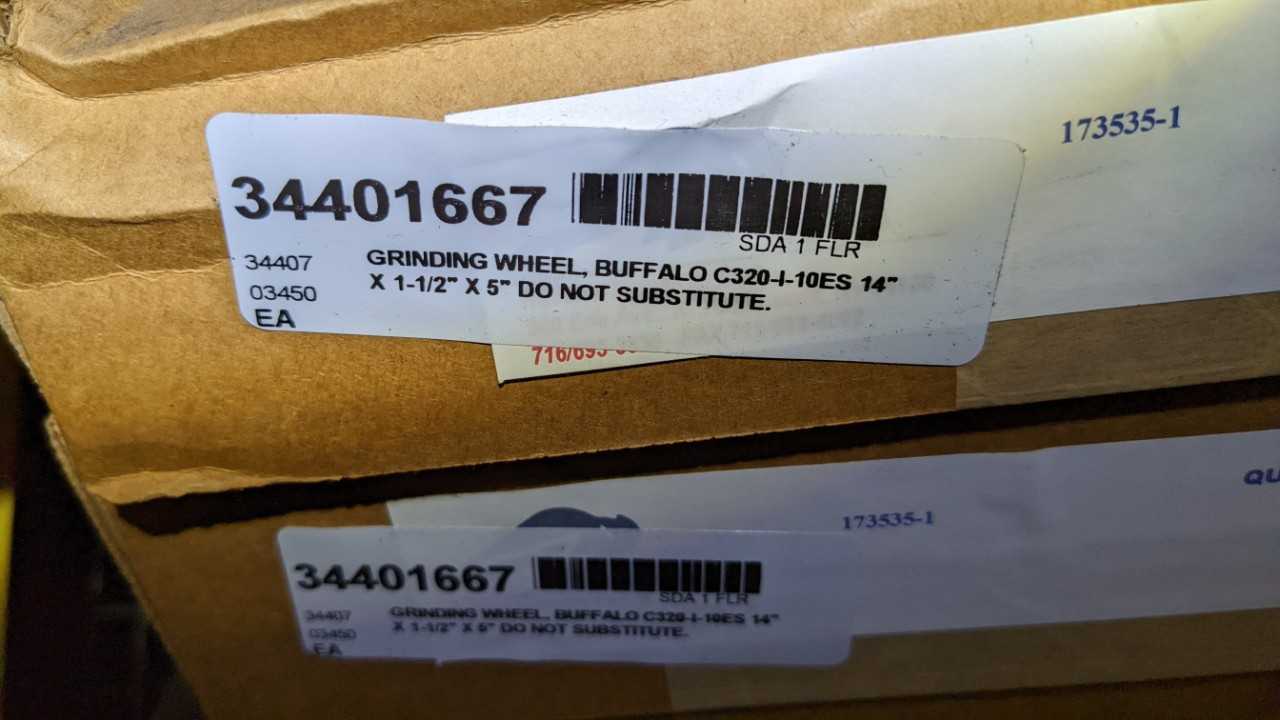 Lot of buffalo abrasive grinding wheels - INDUSTRIAL PARTS