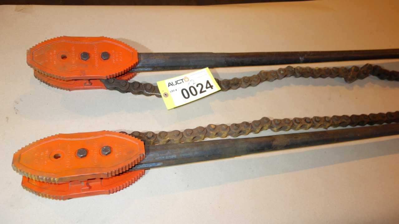 LOT OF 2 ARMSTRONG 73-237 2-12 IN PIPE CHAIN WRENCH - HAND TOOLS
