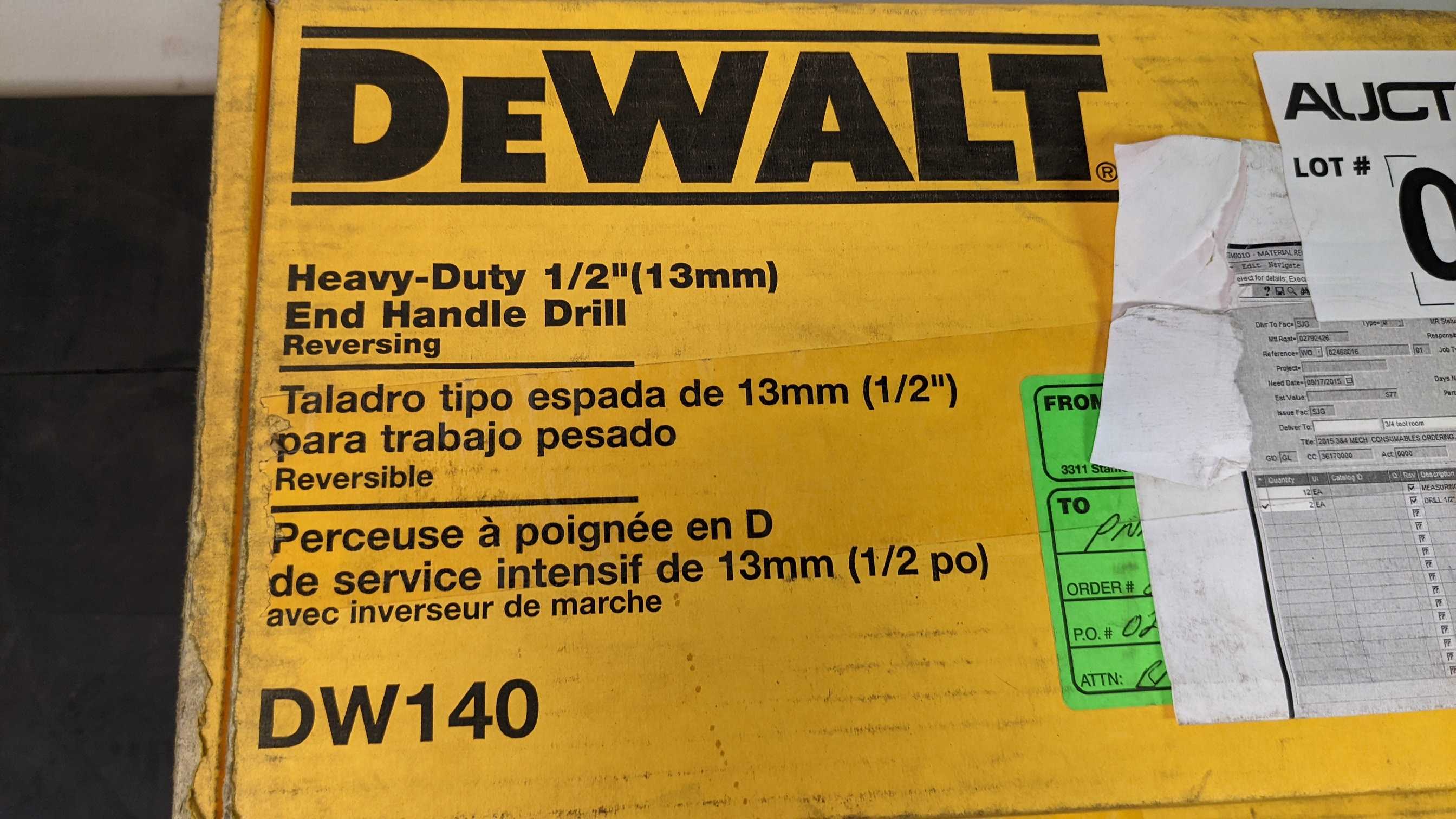 END HANDLE DRILLS (Quantity of 2) - ELECTRIC POWER TOOLS