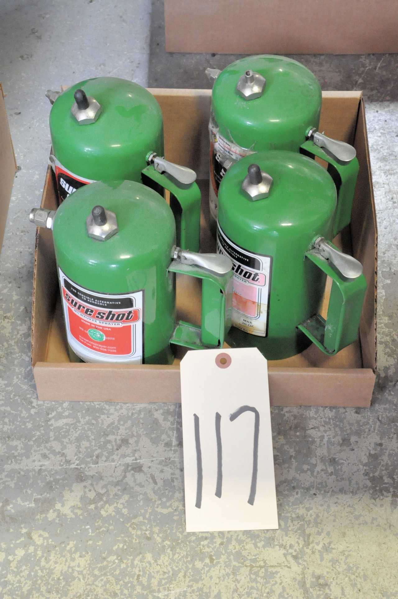 Lot-(4) Sure Shot Dispensers in (1) Box on Floor Under (1) Table - ELECTRIC POWER TOOLS