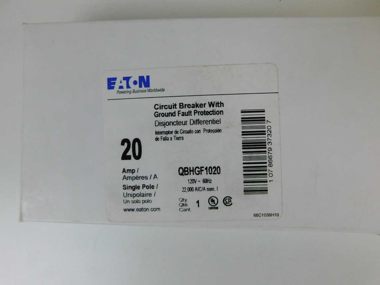 Quantity of 2x QBHGF1020 1P 20A 120/240V MCB/Residential Circuit Breakers - CIRCUIT BREAKERS