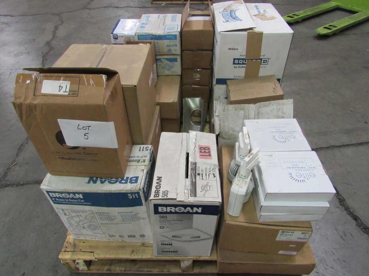 Pallet of 67x Assorted Electric Fans, Heaters, Lights, LEDs, Fittings & Relays - LIGHTING