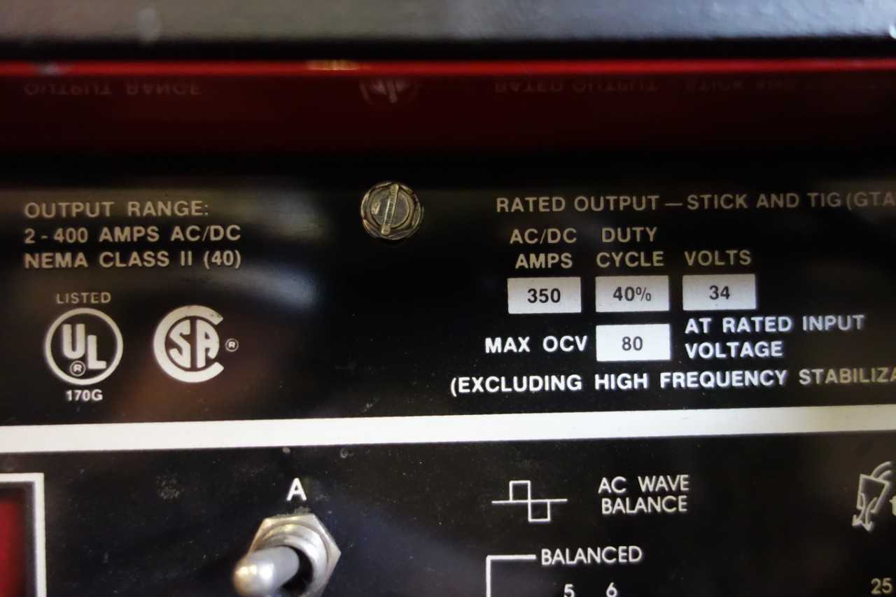 LINCOLN SQUARE WAVE TIG-355 TIG STICK ARC WELDER (ACETYLENE TANKS NOT INCLUDED) - WELDING EQUIPMENT