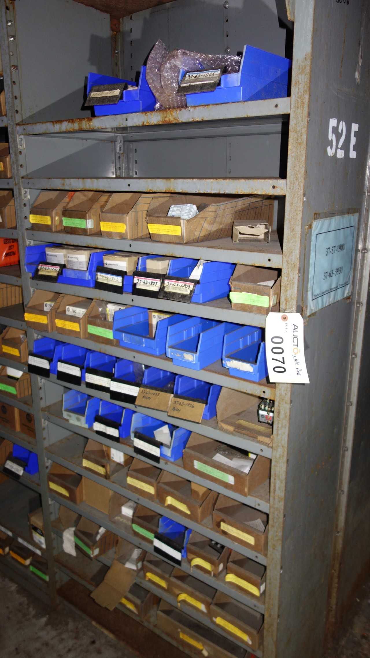 CONTENTS OF 7 SECTIONS OF SHELVING, ELECTRICAL MRO - ELECTRICAL COMPONENTS