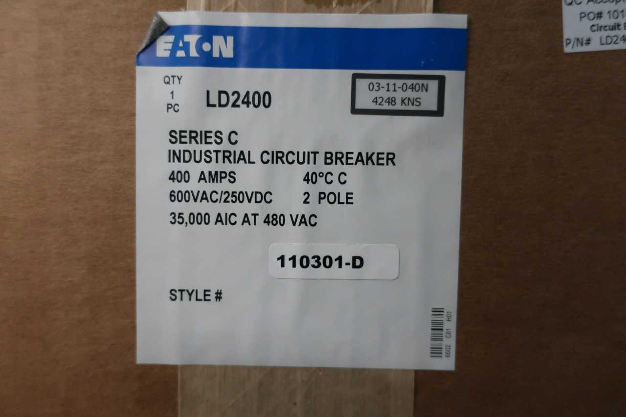 EATON LD2400 CUTLER HAMMER 400A 2P CIRCUIT BREAKER - CIRCUIT BREAKERS
