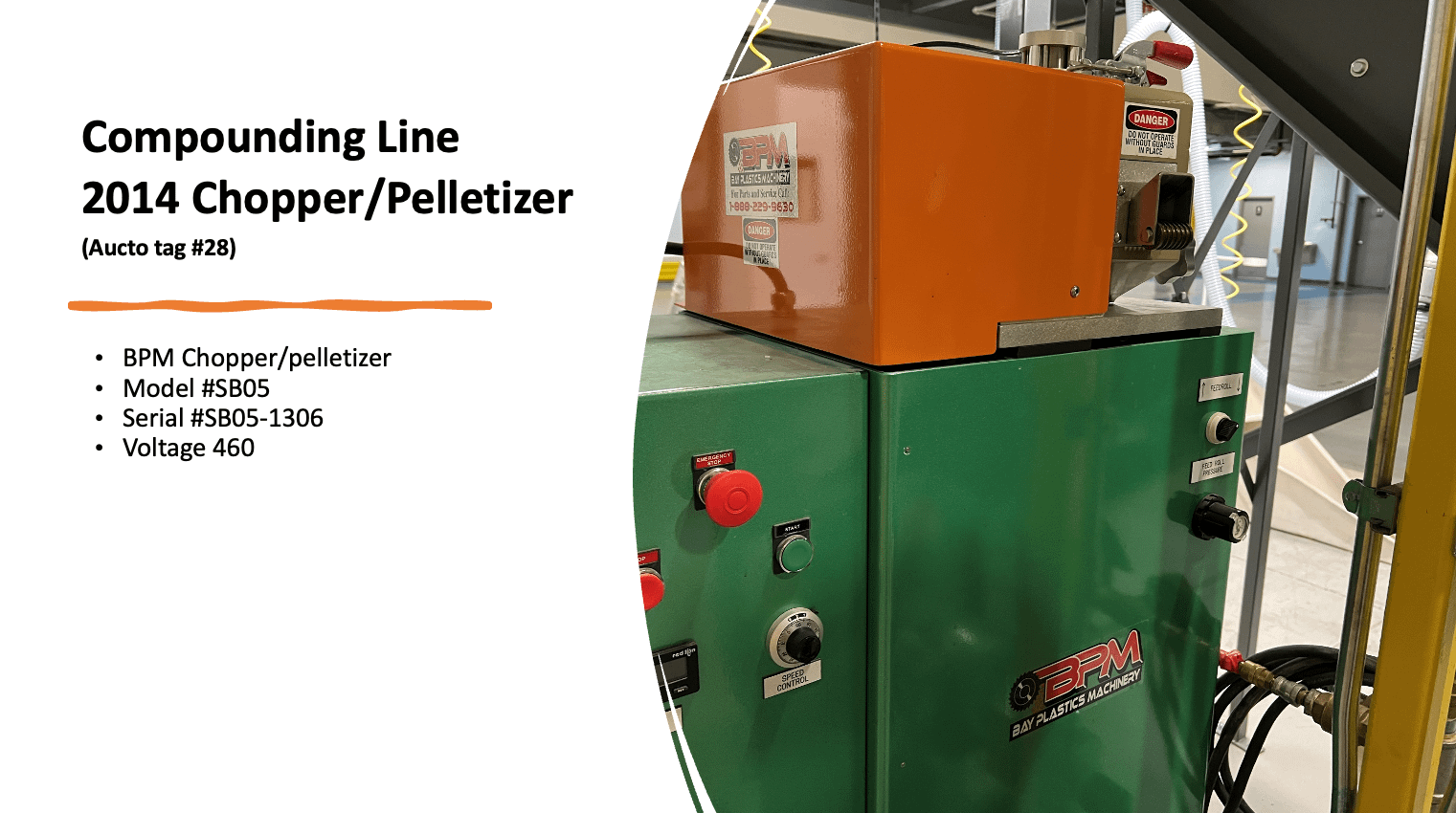 2014 BAY PLASTICS MACHINERY CHOPPER/PELLETIZER - PLANT & FACILITY