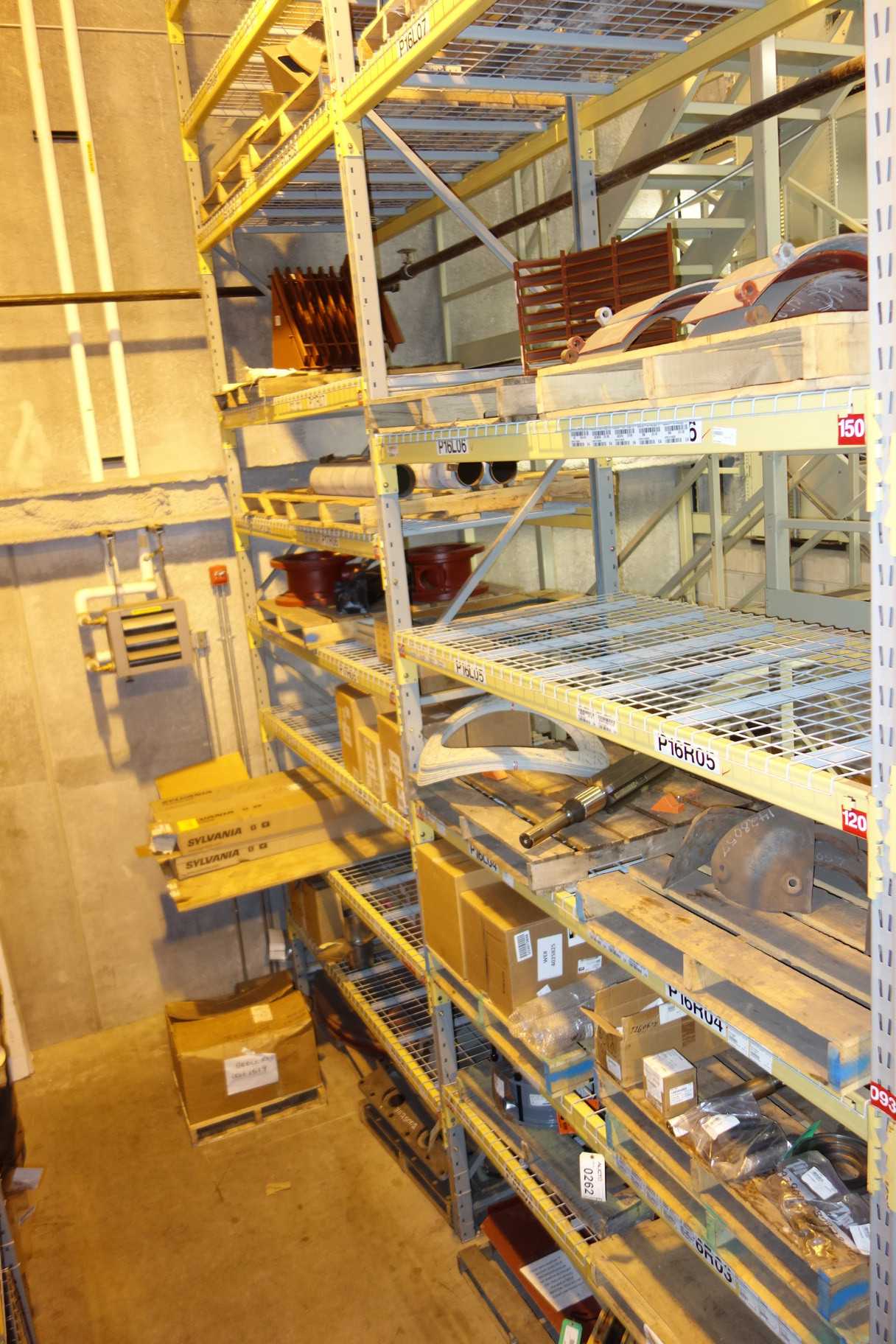 CONTENTS OF 2 UPRIGHT RACKING SECTION, LINERS - INDUSTRIAL PARTS