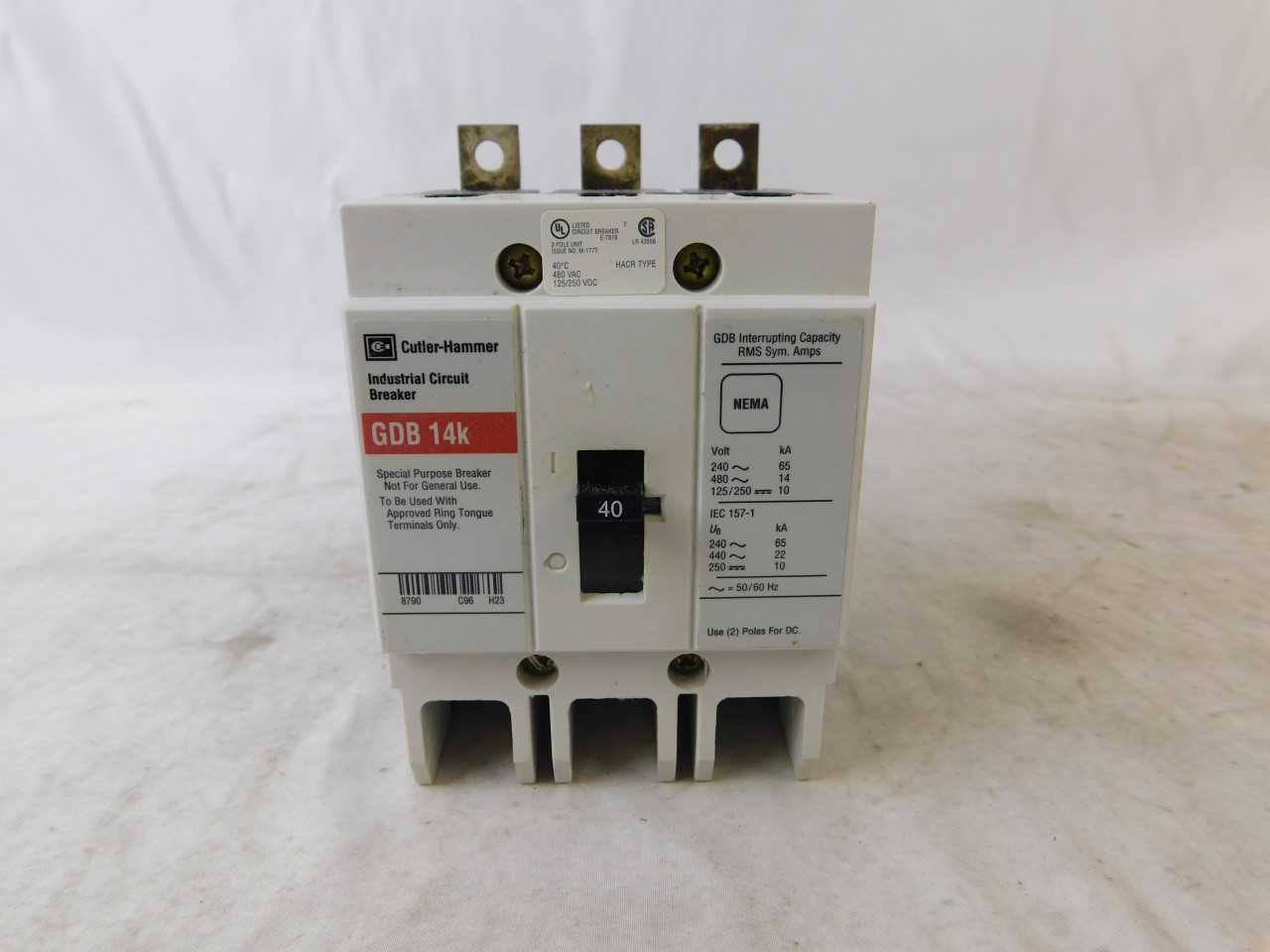 Quantity of 6x GDB3040D MCCB/Molded Case Circuit Breakers - CIRCUIT BREAKERS