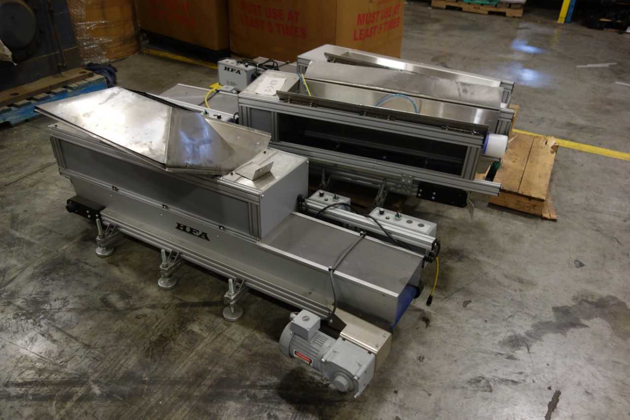 LOT OF 3 HARVARD FACTORY AUTOMATION ACVFD 2000 PLUS SCREW CONVEYOR SYSTEMS - CONVEYORS