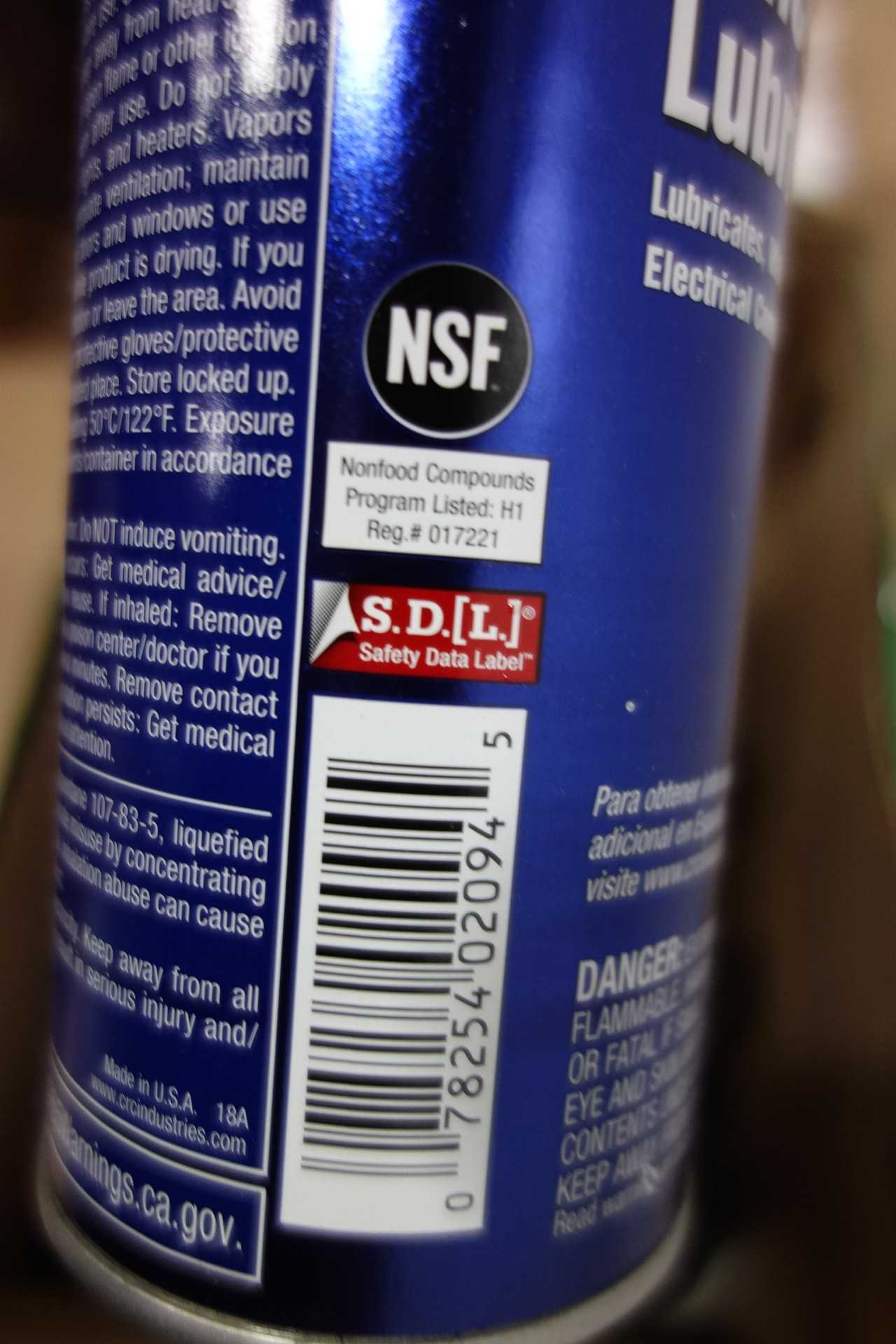 LOT OF 10 0Z AERSOL CANS OF CRC ELECREICAL SILICONE LUBRICANT - WASTE BINS