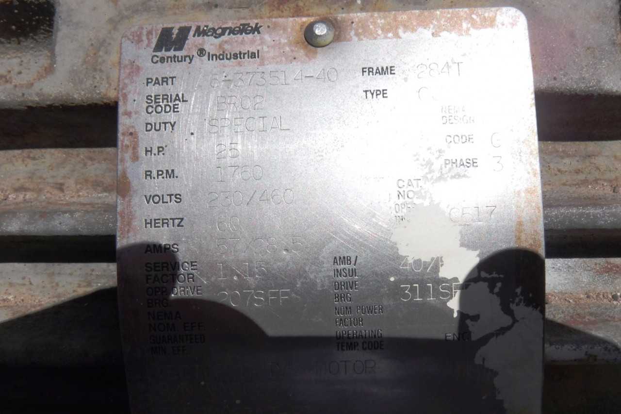 25 HP 1800 RPM 284T Frame Magnetek Motor - ELECTRIC MOTORS