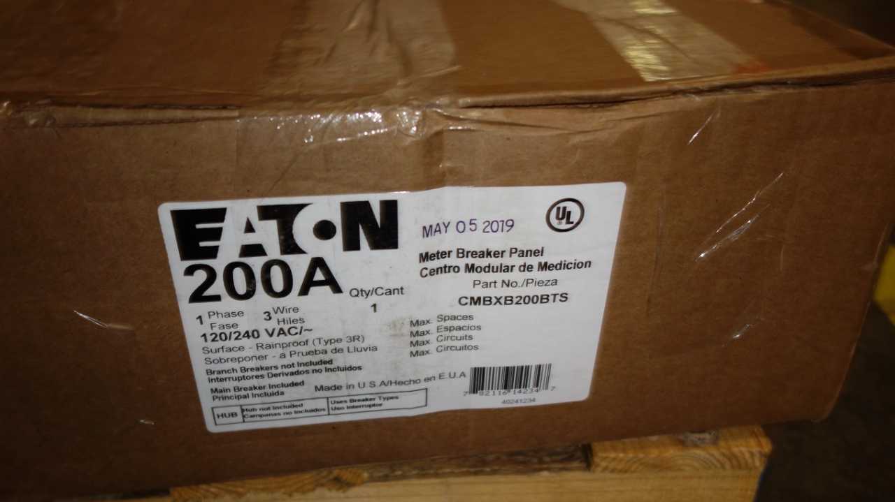 1 PALLET OF ASSORTED EATON 200A METER BREAKER PANELS - ELECTRICAL COMPONENTS