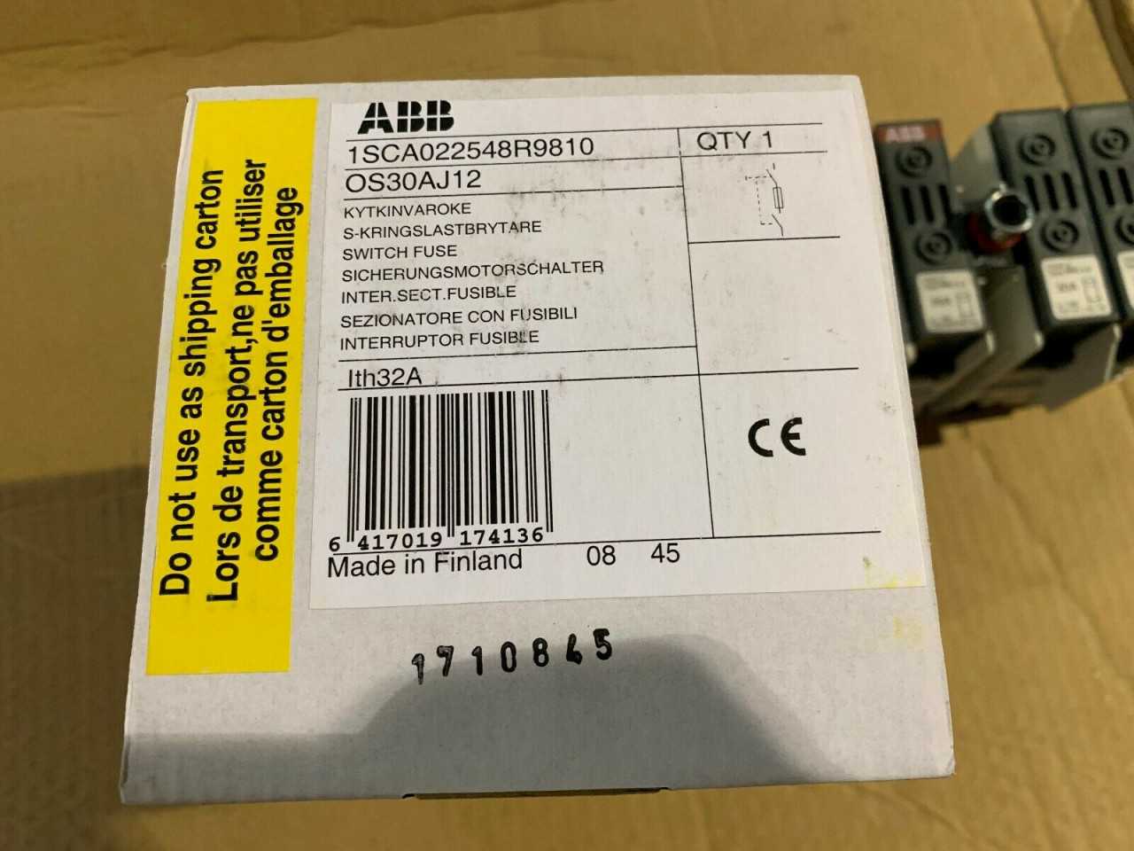 NEW IN BOX ABB OS30AJ12 SWITCH 1SCA022548R9810 - ELECTRICAL COMPONENTS