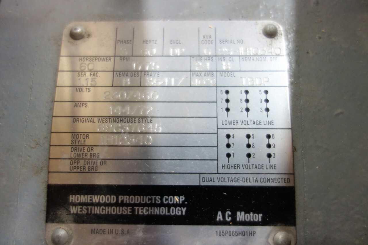 WESTINGHOUSE MOTOR 60HP 364TZ FRAME 8-1/4IN SHAFT - ELECTRIC MOTORS