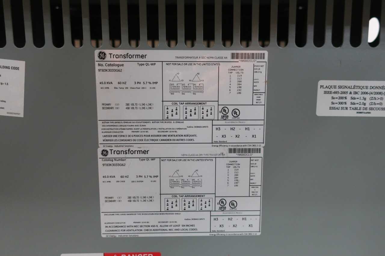 GENERAL ELECTRIC GE VOLTAGE TRANSFORMER - CONTROL TRANSFORMERS