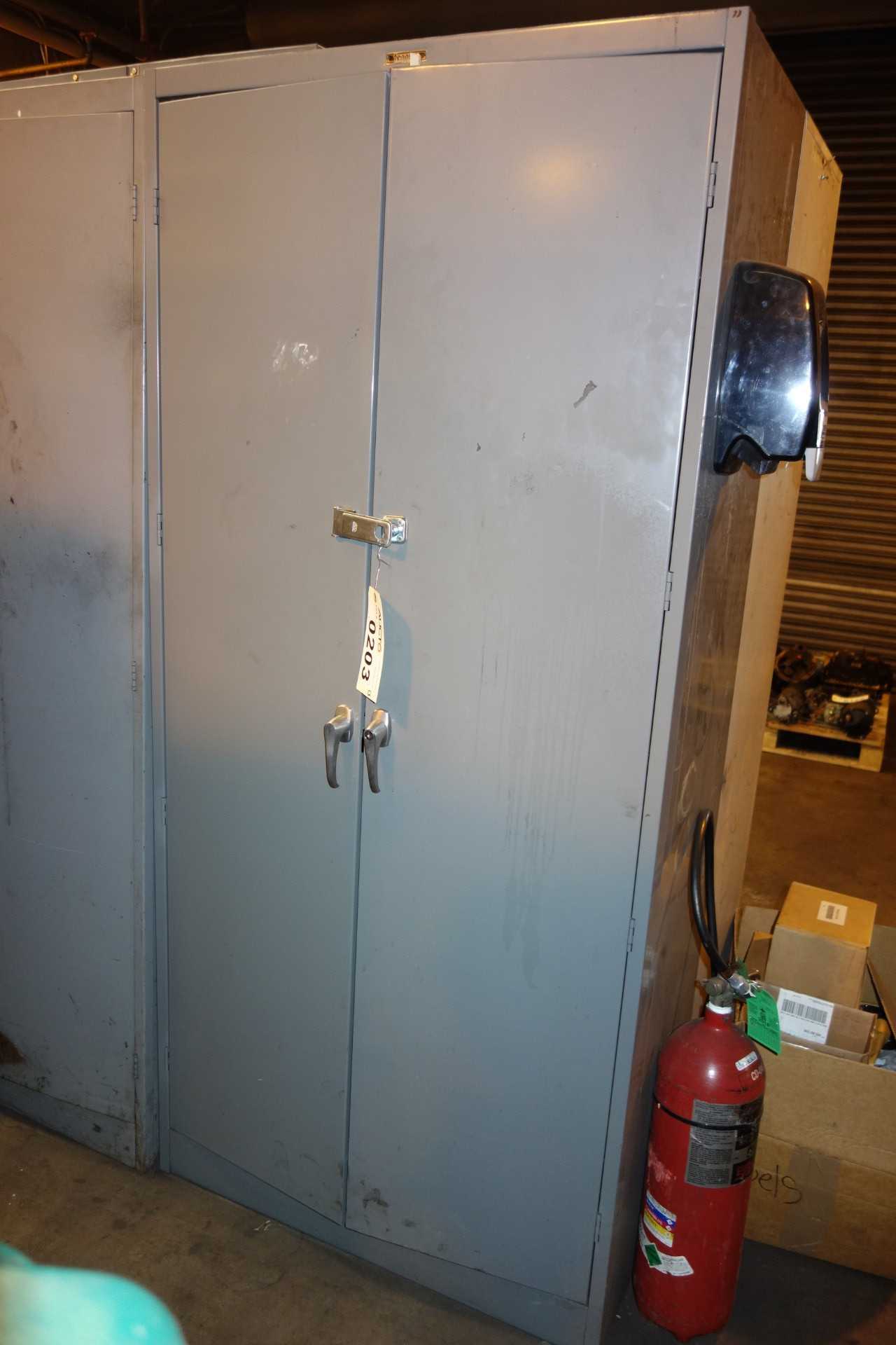 LOT OF 2 2 DOOR STEEL CABINETS - TOOL STORAGE