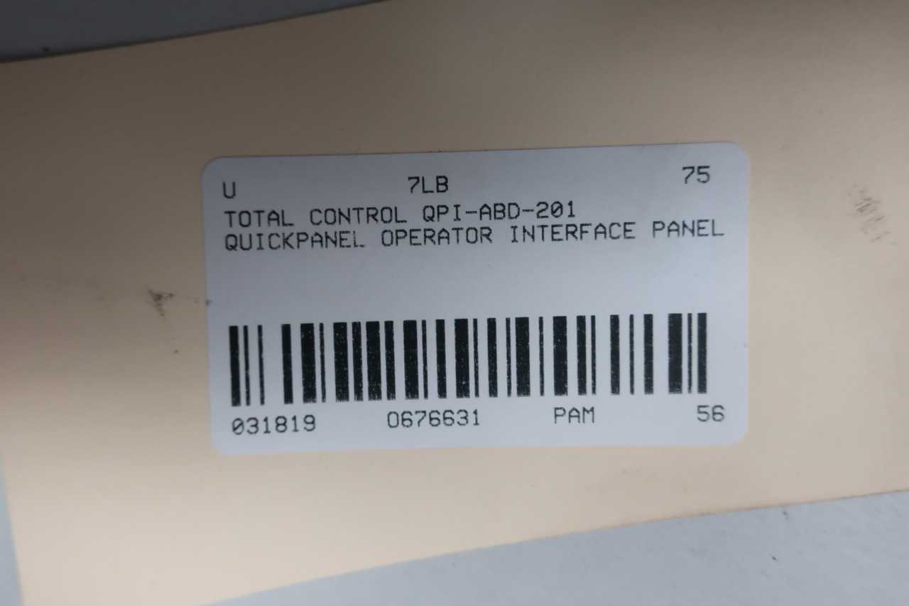 TOTAL CONTROL QPI-ABD-201 QUICKPANEL OPERATOR INTERFACE PANEL - AUTOMATION & CONTROLS