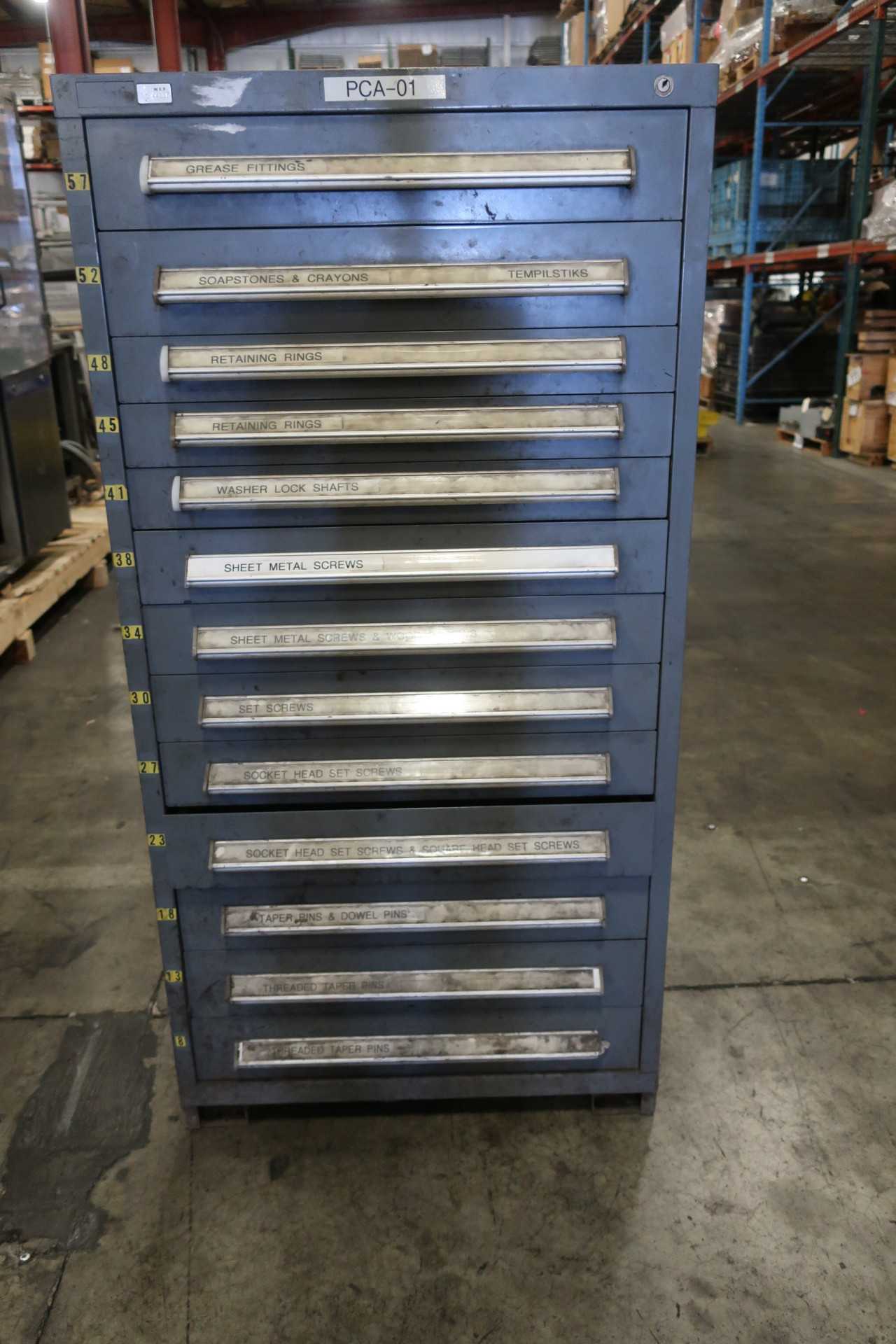STANLEY VIDMAR 13 DRAWER TOOL BOX WITH CONTENTS SET SCREWS PINS - TOOL STORAGE