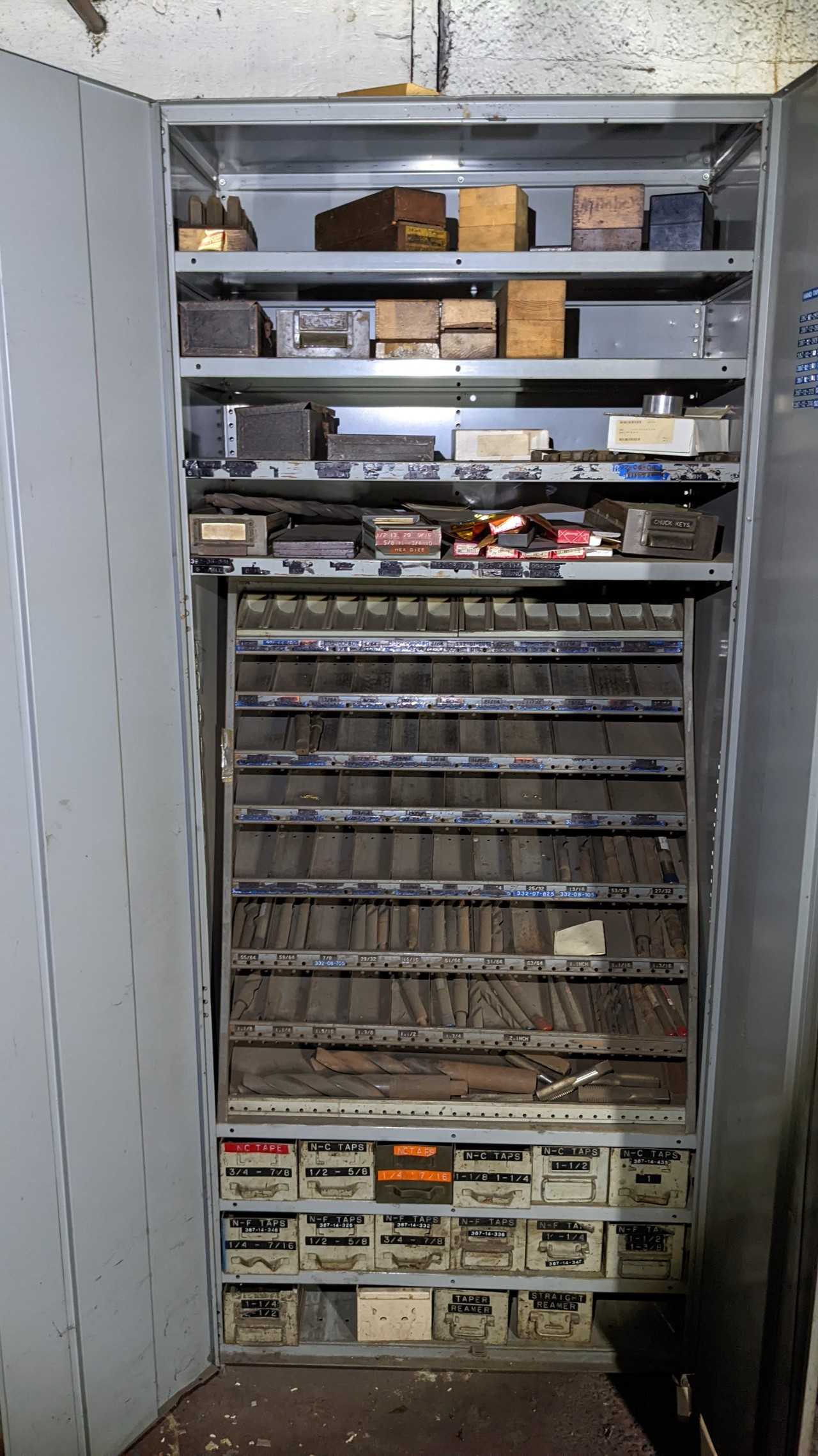 Double door cabinet with contents - TOOL STORAGE