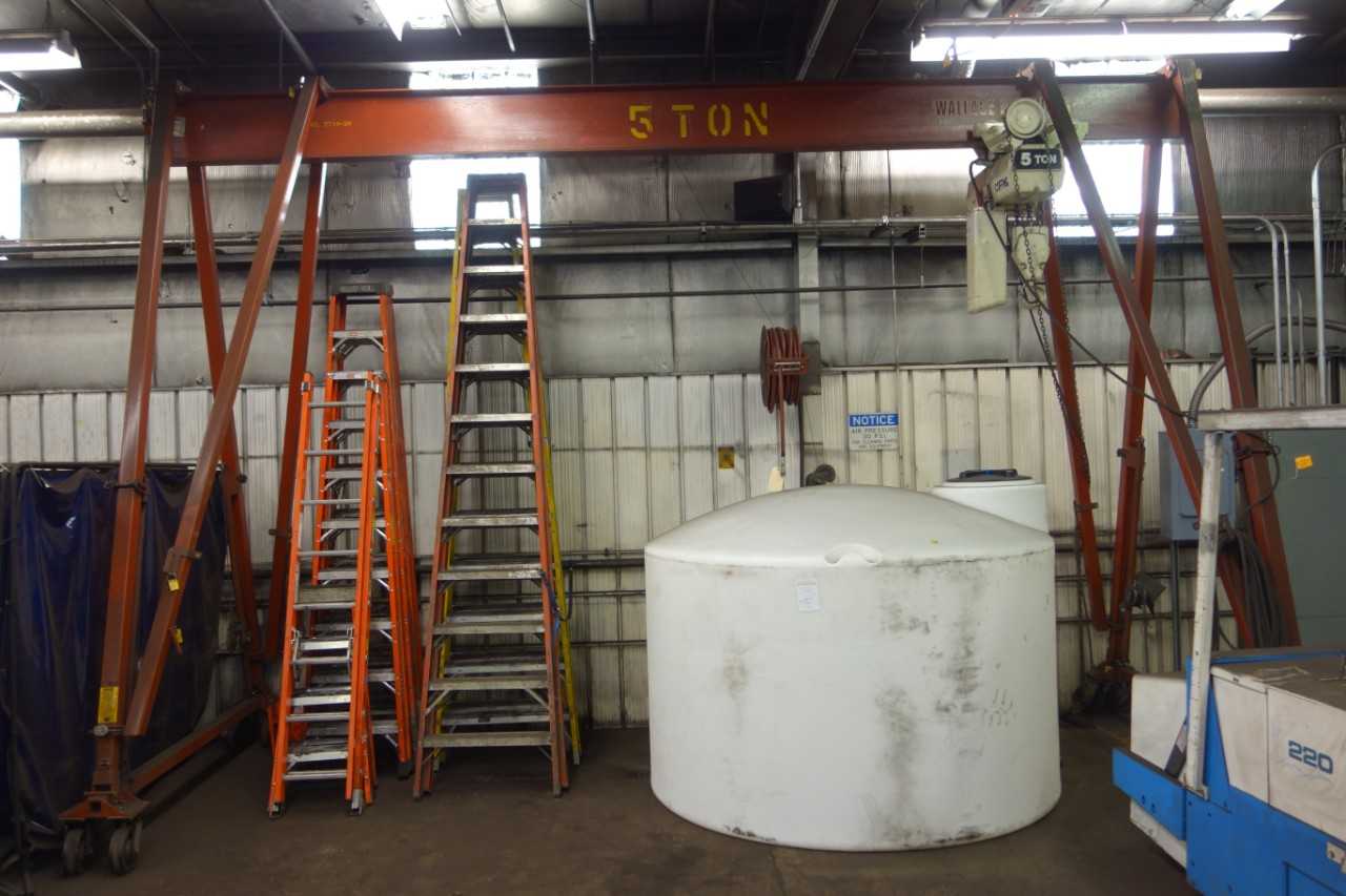 WALLACE 5 TON GANTRY W/ COFFING 5 TON HOIST - LIFTING EQUIPMENT