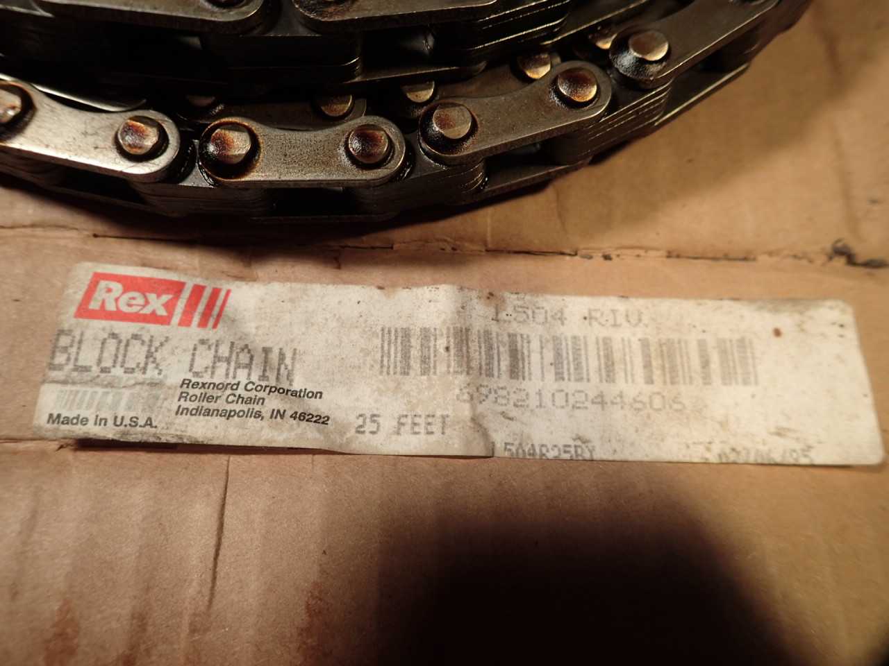 REX L504-RIV Riveted Laminated Block Sprocket Roller Chain 1" Pitch 25 Feet: NOS - ROLLER CHAIN