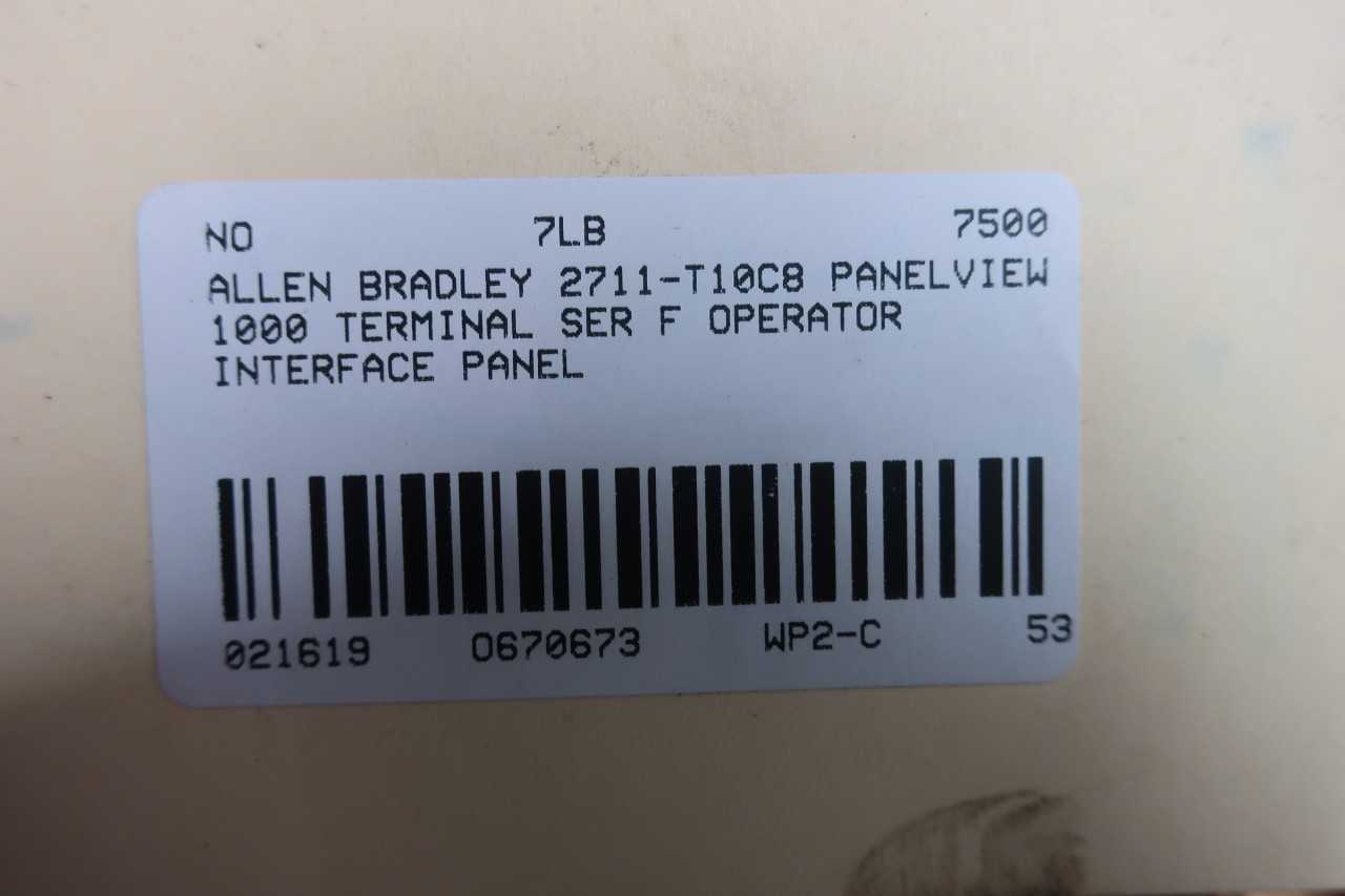 ALLEN BRADLEY 2711-T10C8 PANELVIEW 1000 OPERATOR INTERFACE PANEL - AUTOMATION & CONTROLS