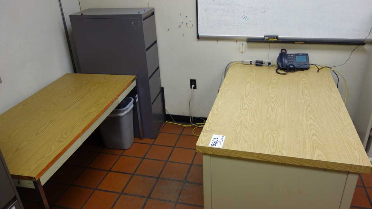 LOT OF FURNITURE, 2X TABLE, 4-DRAWER CABINET - PLANT & FACILITY