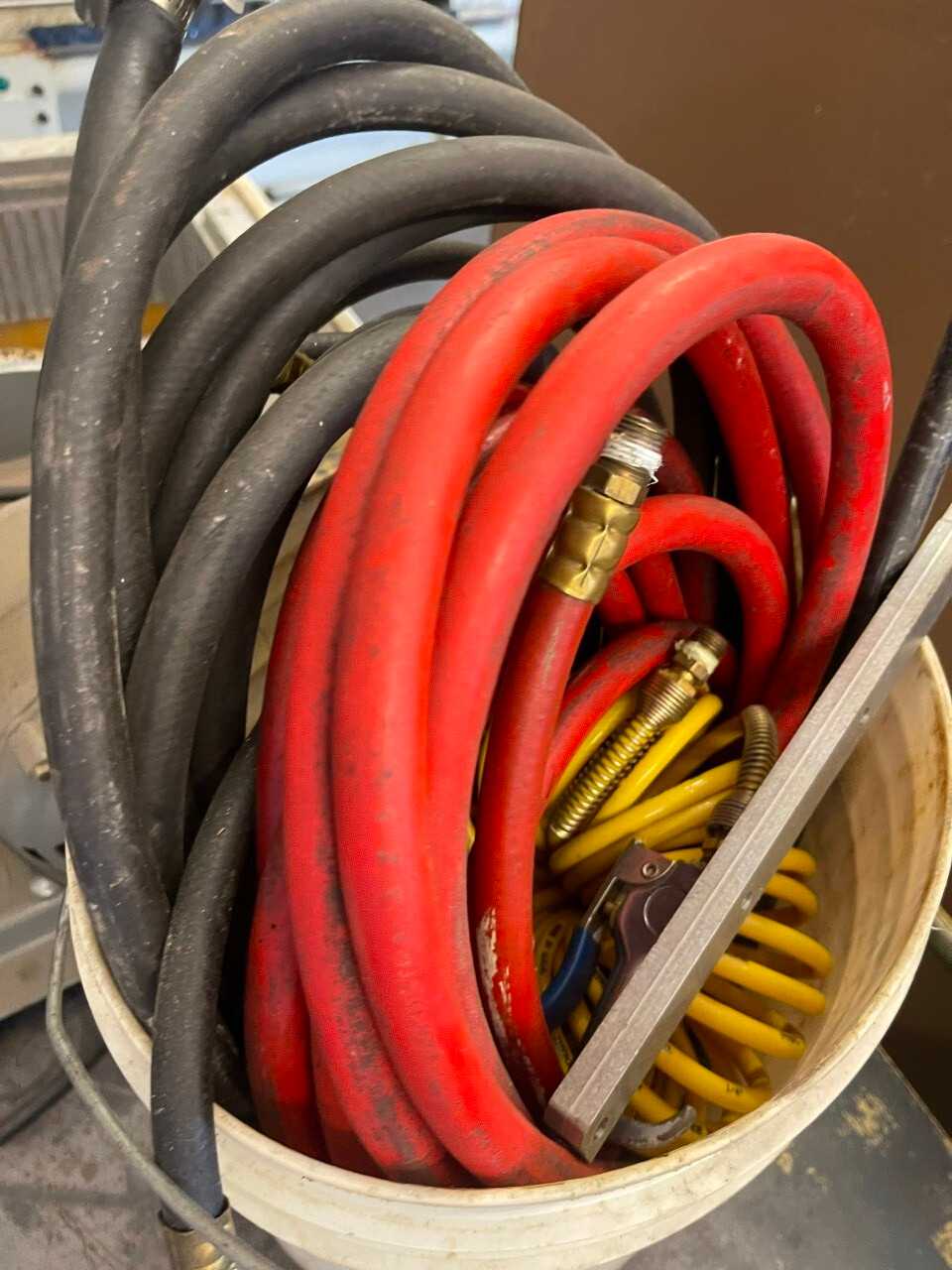 Bucket of Misc Hoses - ELECTRIC POWER TOOLS