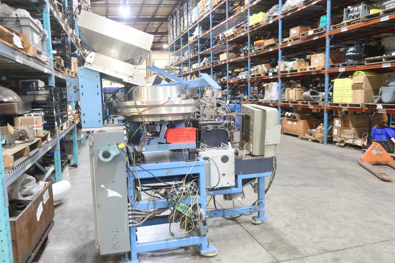STAINLESS VIBRATION BOWL FEEDER STATION W/ HOPPMANN LB3 HOPPER - PROCESS EQUIPMENT