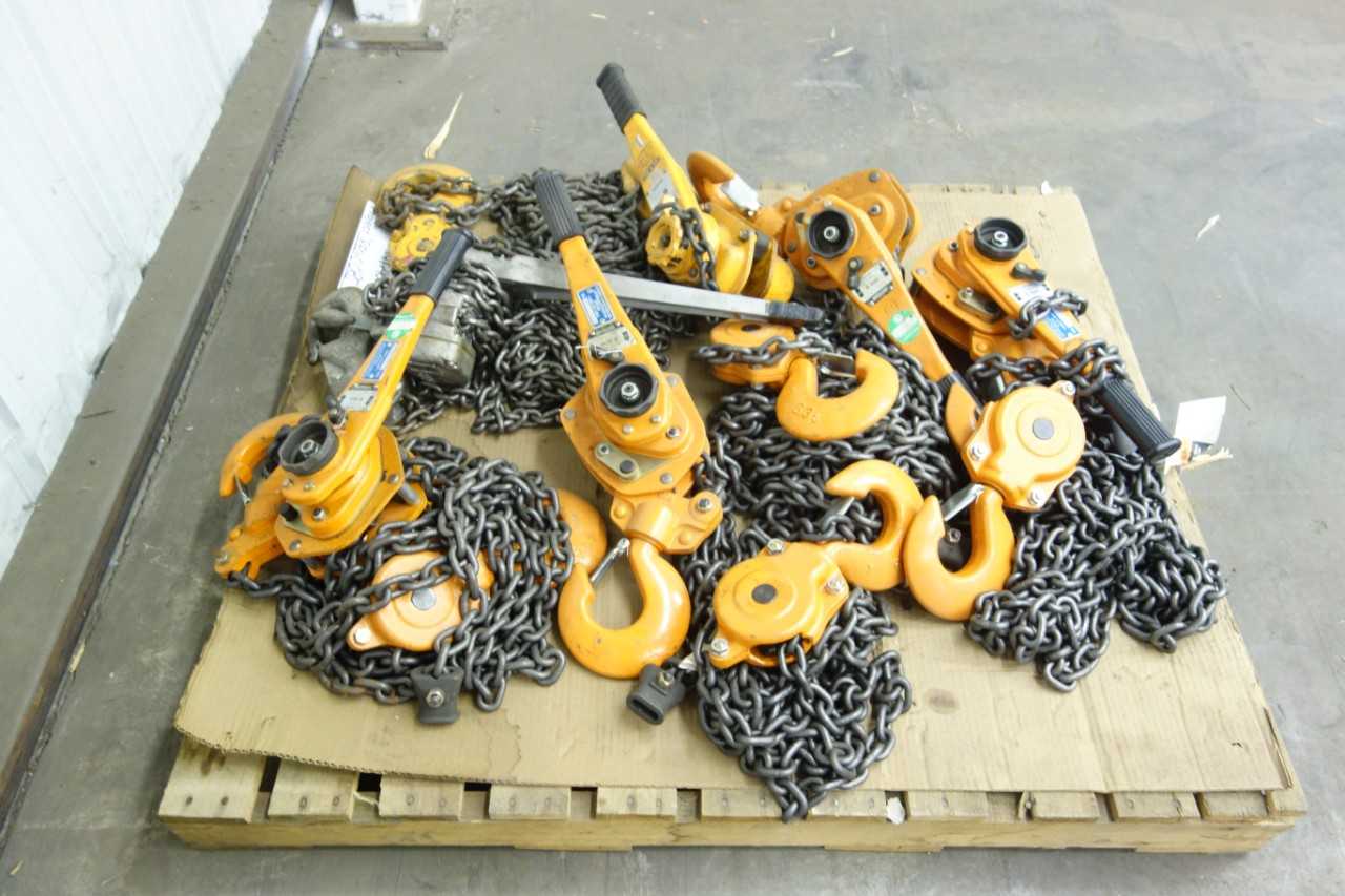 PALLET OF ASSORTED LEVER CHAIN MANUAL HOISTS - LIFTING EQUIPMENT