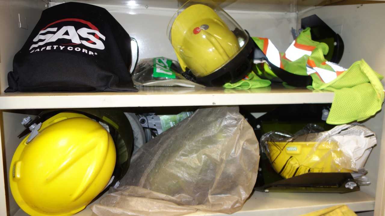 CONTENTS OF CABINET, ASSORTED SAFETY EQUIPMENT - SAFETY EQUIPMENT