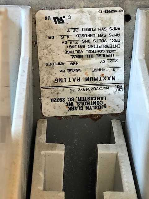 QTY OF (8) JOSLYN CLARK VACUUM CONTACTOR, MVC77U036A72-76, 7.2KV, 3PHASE, 400A, 50/60HZ - CONTACTORS