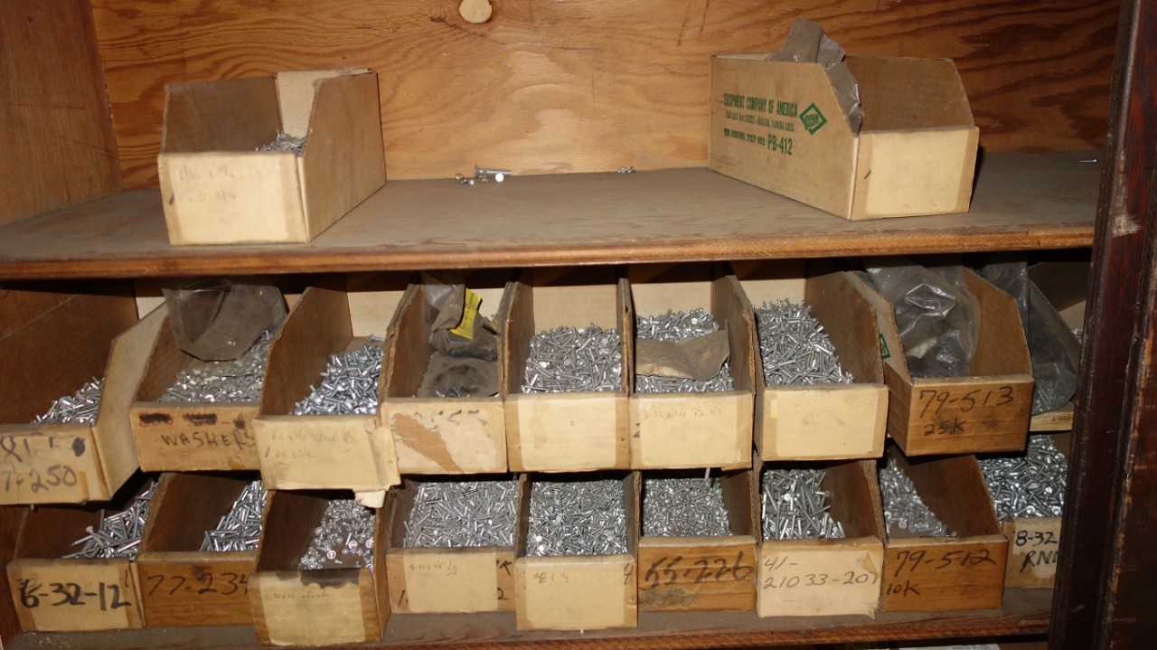 CONTENTS OF SHELVING, STRIPPIT FC1000 SPARE PARTS, SERVO DRIVES, PROXIMITY SWITCHES, CLUTCH BRAKE PARTS, MILLS, BOLTS, FASTENERS, ELECTRO-CRAFT, BALLUFF
