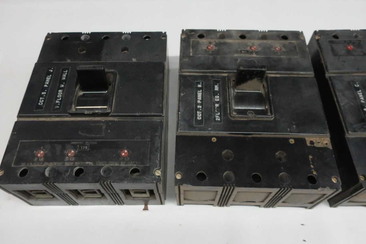 LOT OF 5 ASSORTED WESTINGHOUSE 3P CIRCUIT BREAKERS - CIRCUIT BREAKERS