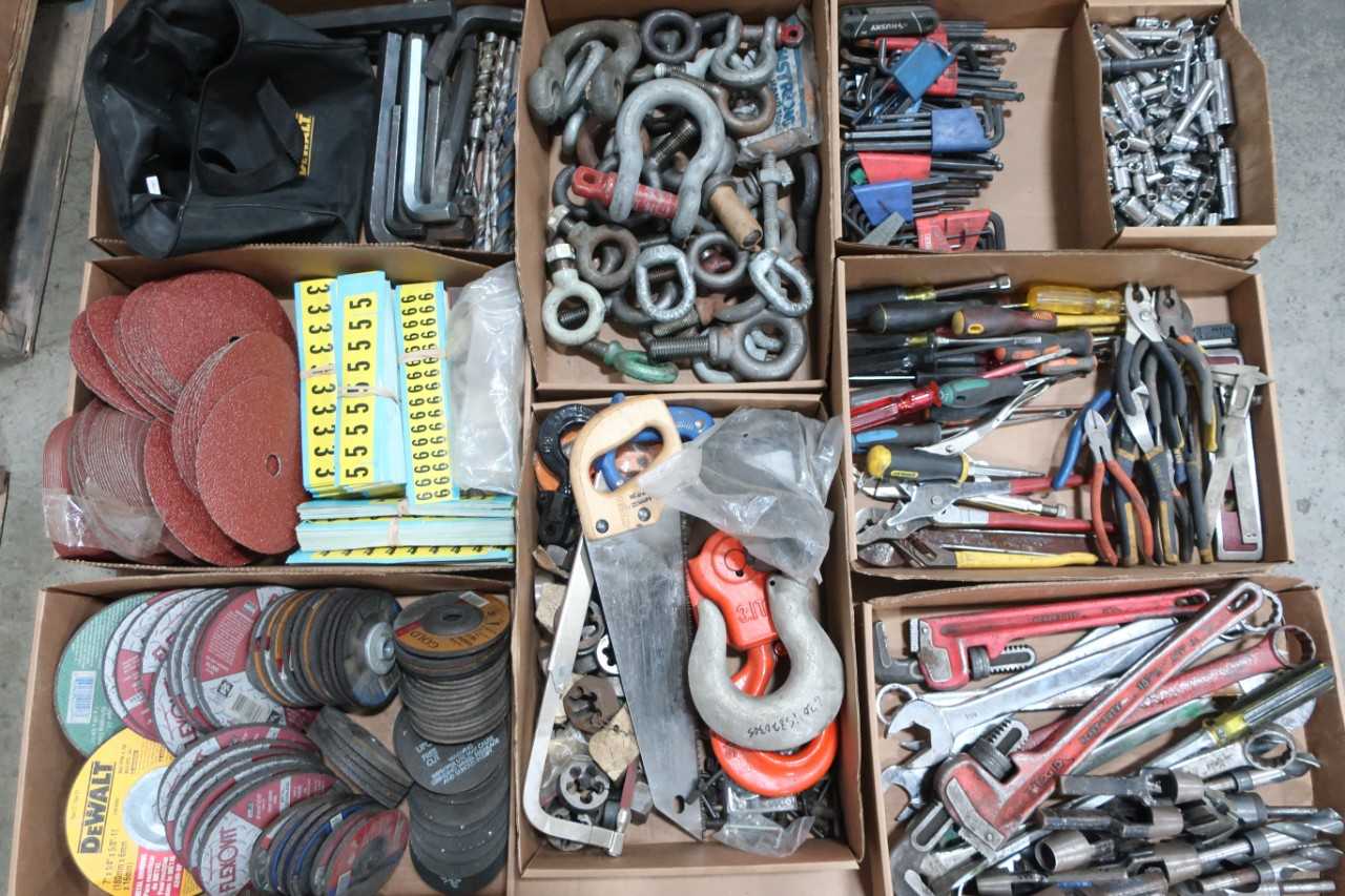 3 PALLETS OF ASSORTED HAND TOOLS, PARTS AND ACCESSORIES - HAND TOOLS