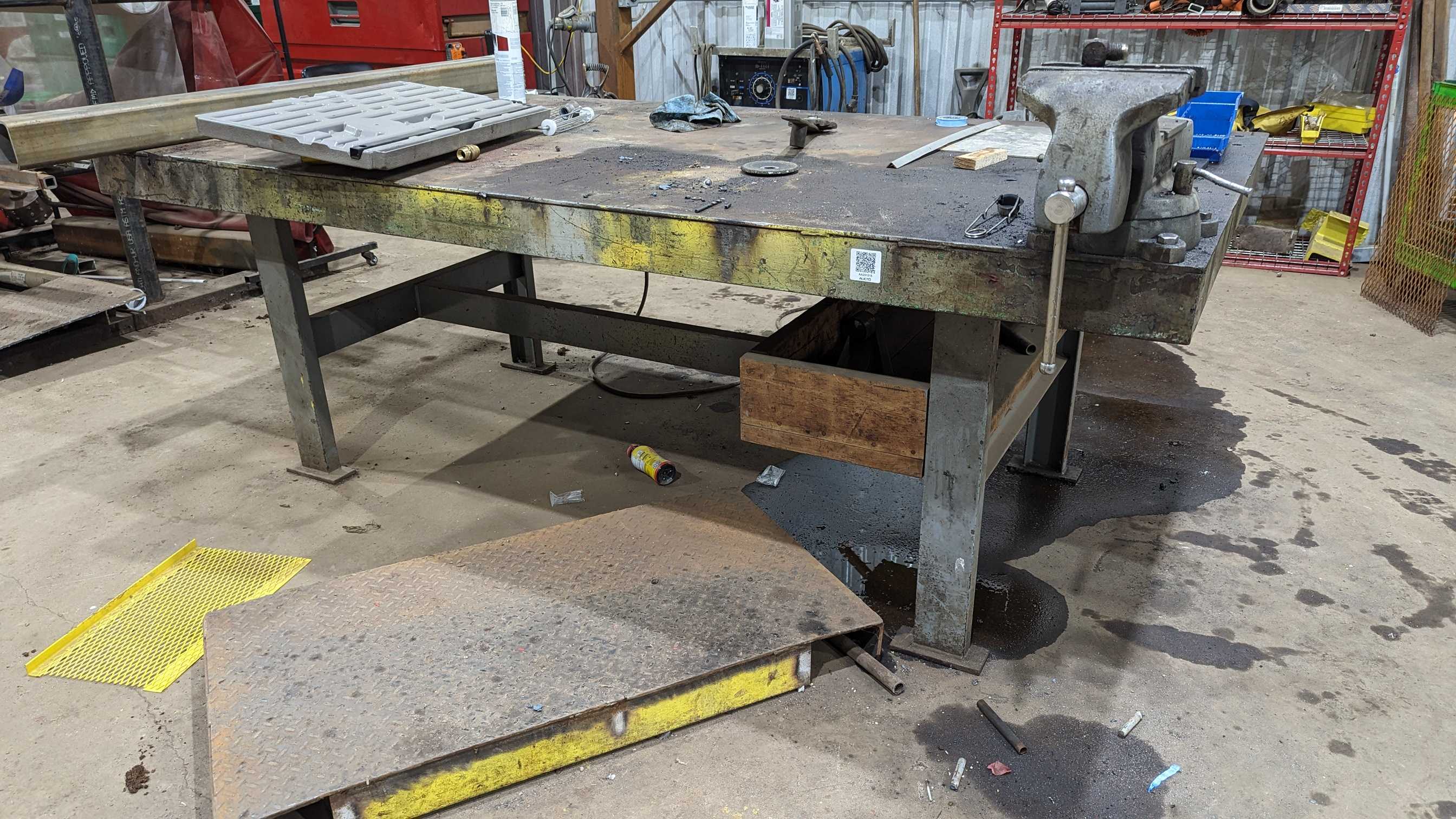 WELDING TABLE WITH 8" BENCH VISE - PLANT & FACILITY EQUIPMENT