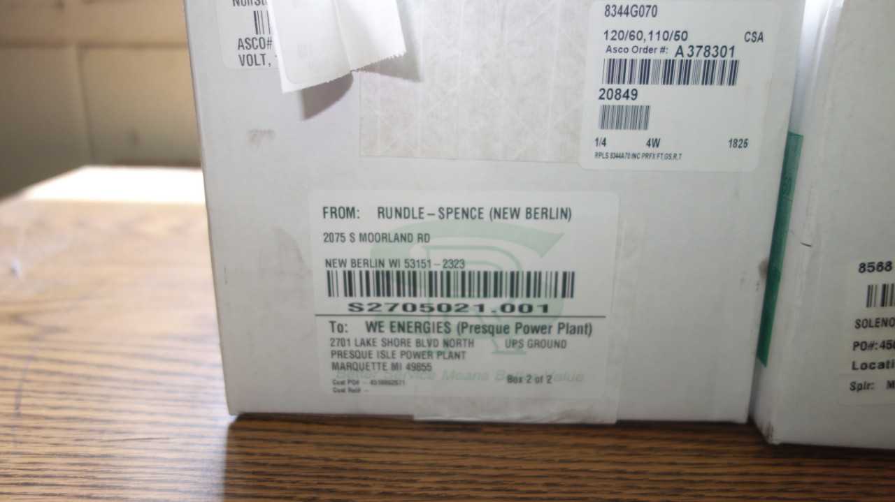 LOT OF 3 ASCO 8344G070 1/4IN 120V-AC SOLENOID VALVES - SOLENOID VALVE