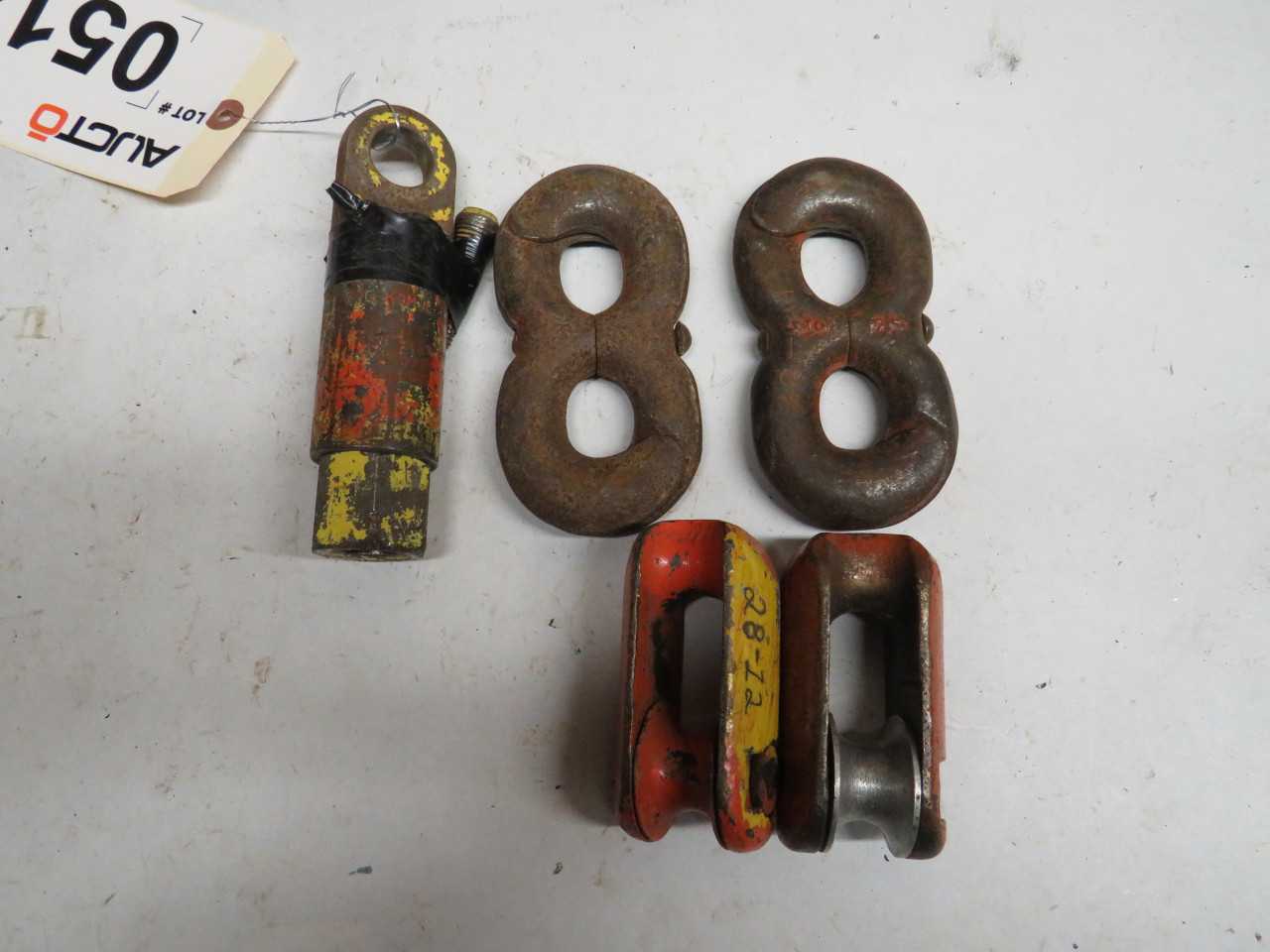 LOT OF ASSORTED CABLE / ROPE PULLEY / PULLER ATTACHMENTS - ROPE CLEVIS 678 - ELECTRIC POWER TOOLS
