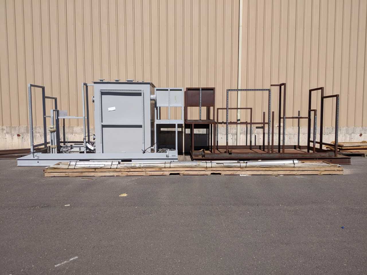 LOT OF 3 PARTIAL CHEMICAL TANK AND PUMP SKIDS, STAINLESS TANKS WITH STEEL FRAMES - PROCESS EQUIPMENT LOT OF 3 PARTIAL CHEMICAL TANK AND PUMP SKIDS, STAINLESS TANKS WITH STEEL FRAMES - PROCESS EQUIPMENT