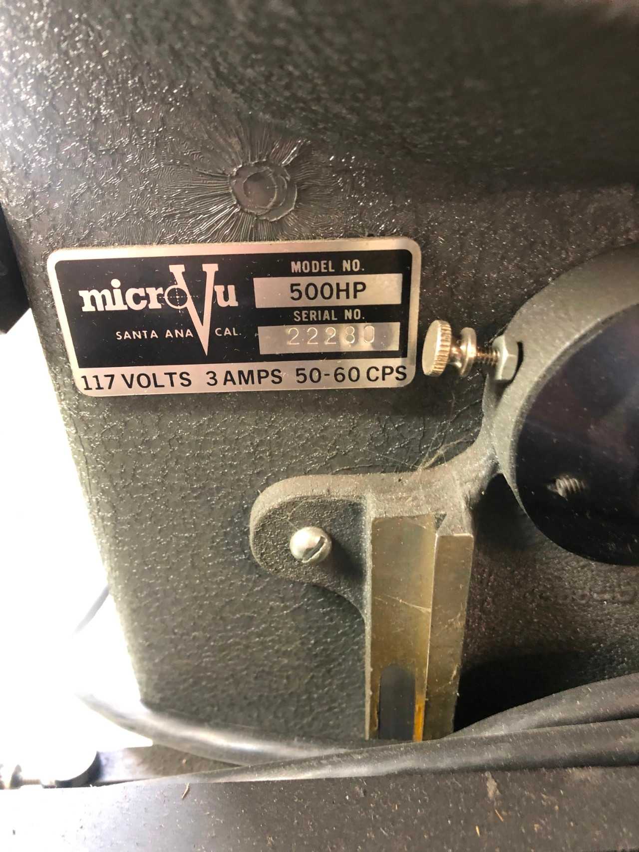 Micro-Vu Optical Comparator model 500HP - PROCESS EQUIPMENT