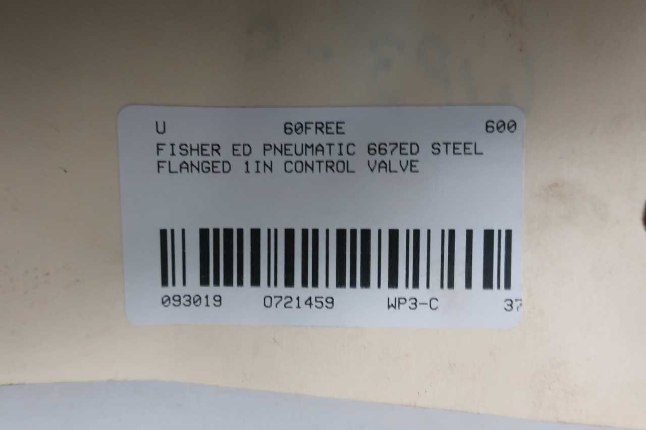 FISHER 667 ED PNEUMATIC STEEL FLANGED 1IN CONTROL VALVE - CONTROL VALVE
