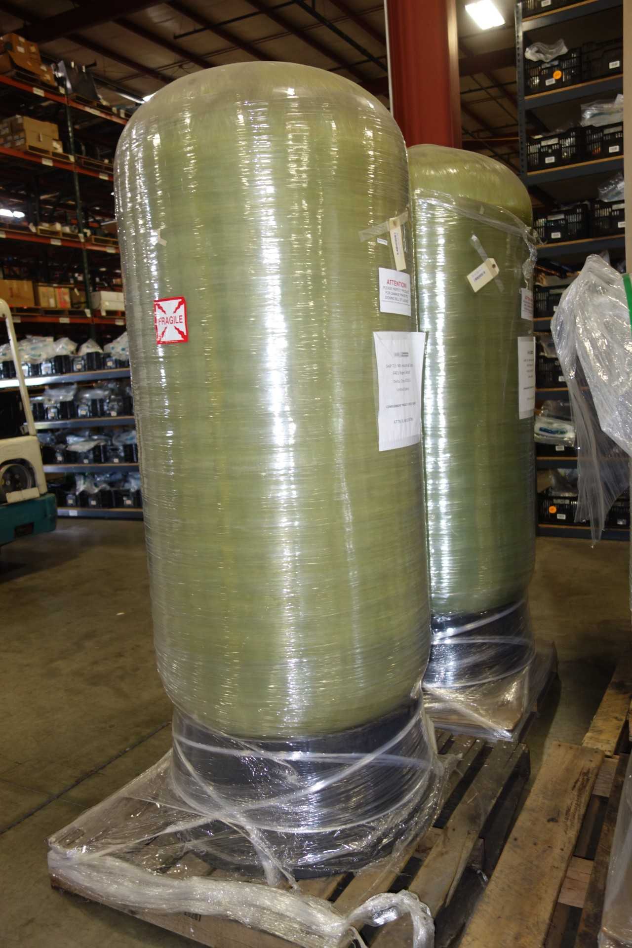 LOT OF 4 PENTAIR WATER FIBERGLASS HOLDING TANKS - PROCESS EQUIPMENT