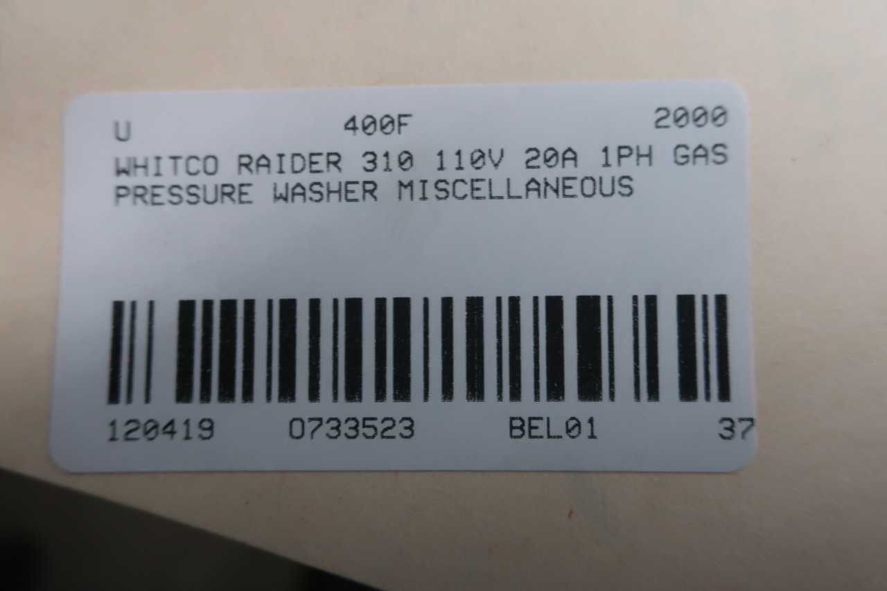 WHITCO RAIDER 310 110V 20A 1PH PRESSURE WASHER MISCELLANEOUS - PLANT & FACILITY