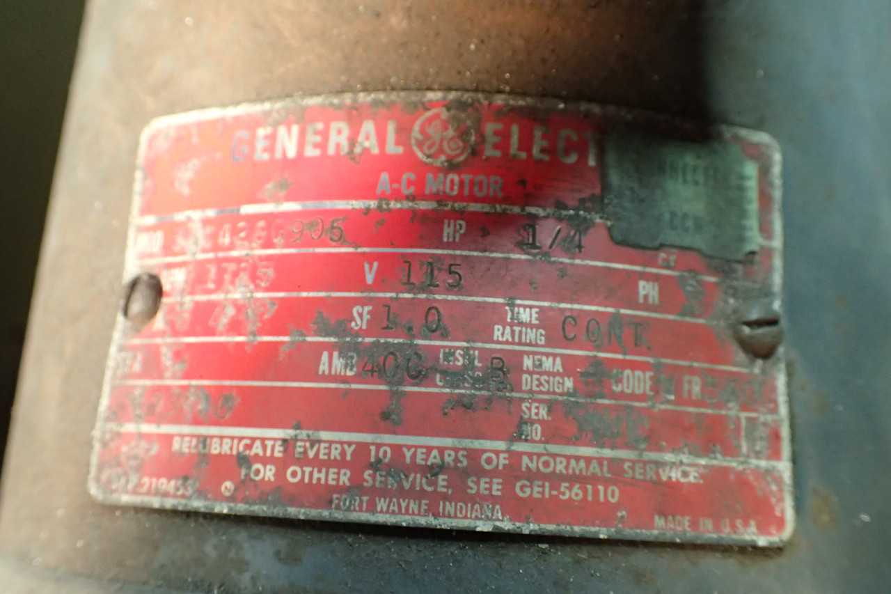 GE 5TC42GG905 Electric Motor: 1/4HP, 1725 RPM, 115V, fr 56C 5/8" Shaft - ELECTRIC MOTORS