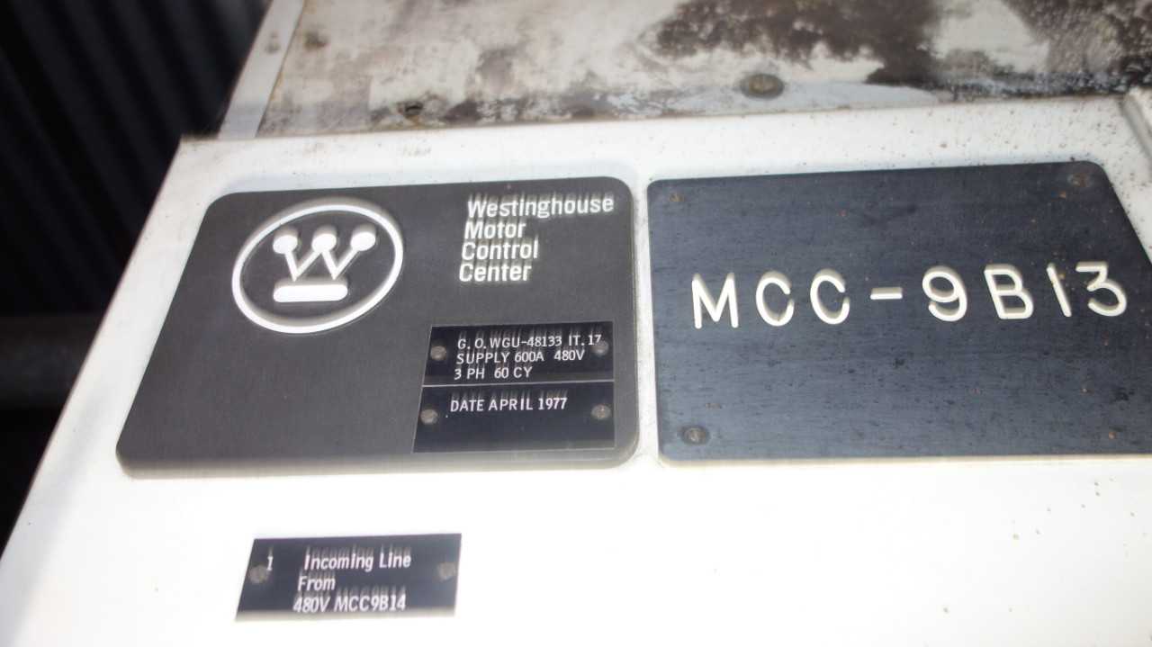 X5 VERTICAL SECTIONS OF WESTINGHOUSE MCC BUCKETS - MOTOR CONTROL CENTERS