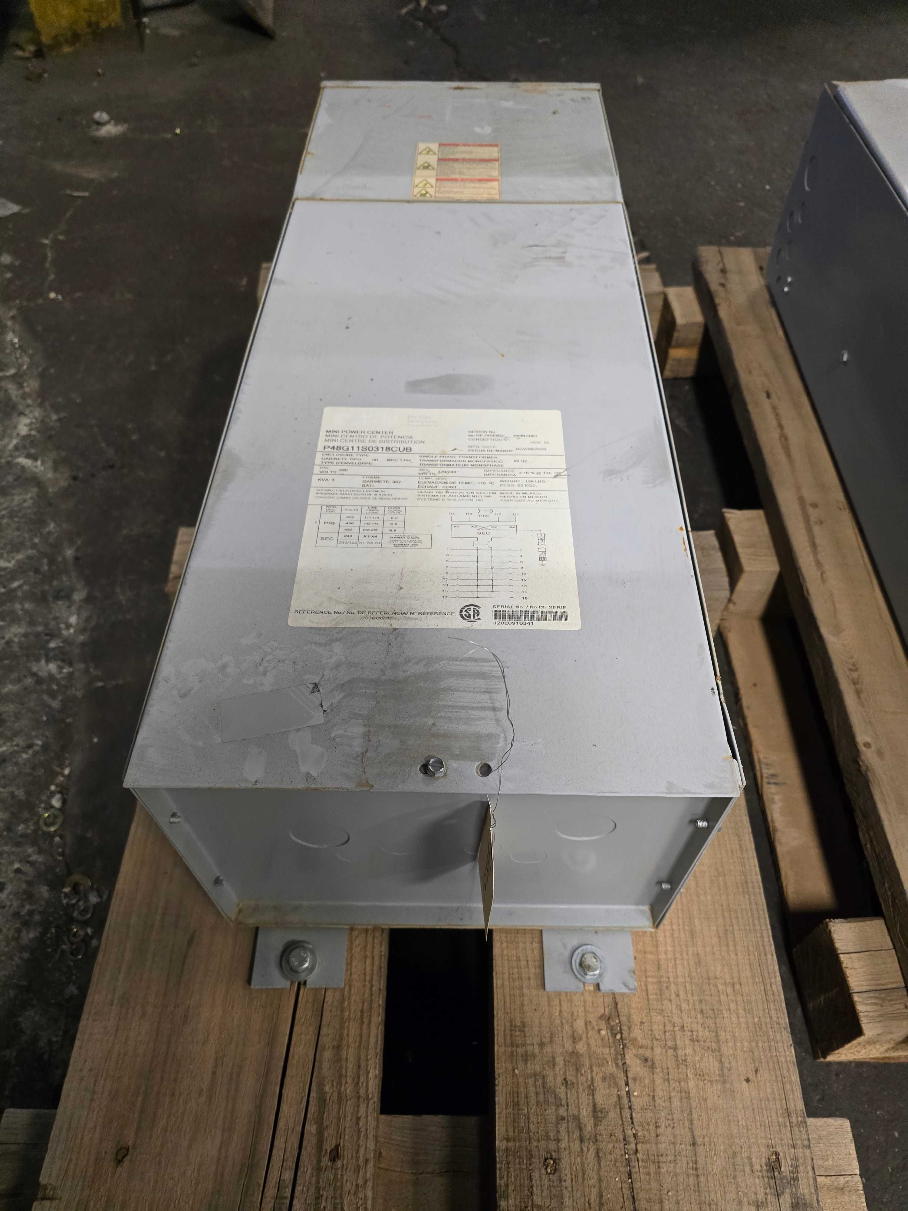 EATON P48G11S0318CUB MINI POWER CENTER TRANSFORMER/PANEL - ELECTRICAL COMPONENTS