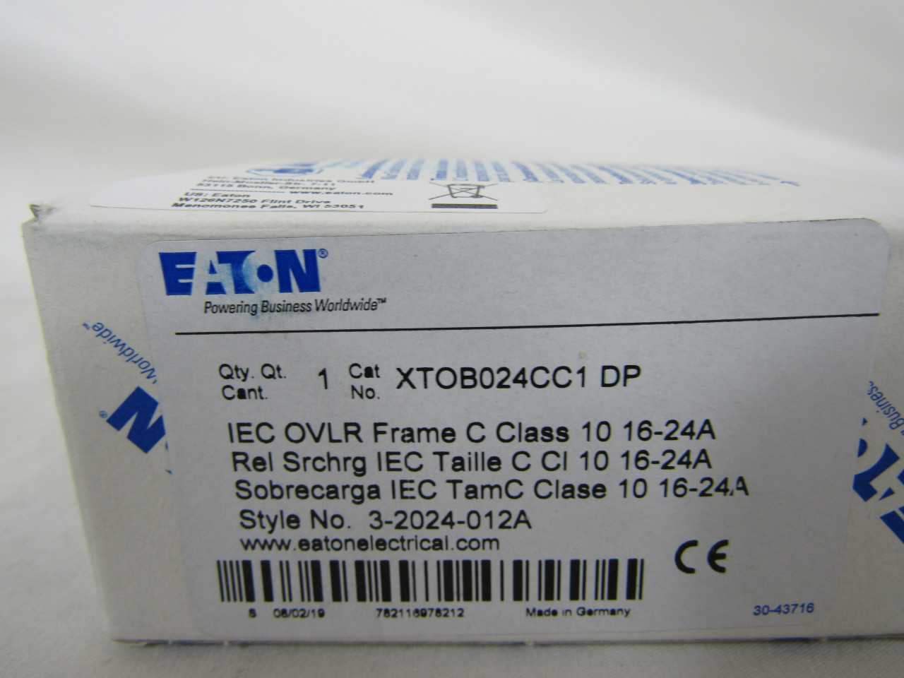 - Quantity of 25 - Eaton XTOB024CC1DP - Overload Relays - ELECTRICAL COMPONENTS