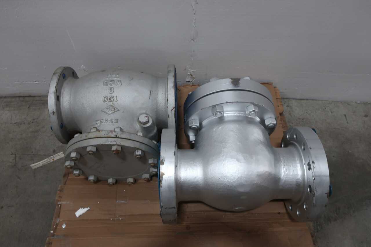 LOT OF 2 ASSORTED VALVES BONNEY FORGE 6-61-RF STEEL FLANGED CHECK VALVE 6IN 600, PK VALVE 152RF8 STEEL FLANGED CHECK VALVE 8IN 150 - CHECK VALVE