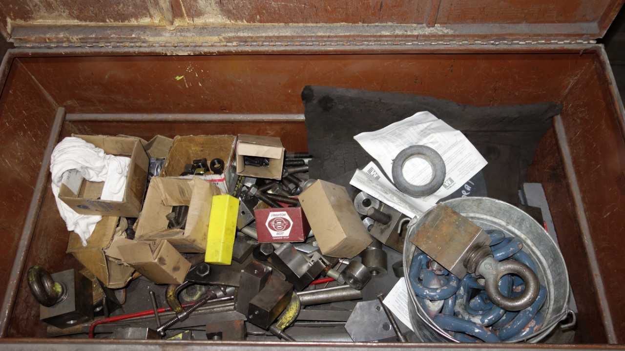 ROLLING JOB BOX WITH HARDWARE AND RIGGING EQUIPMENT - MISCELLANEOUS