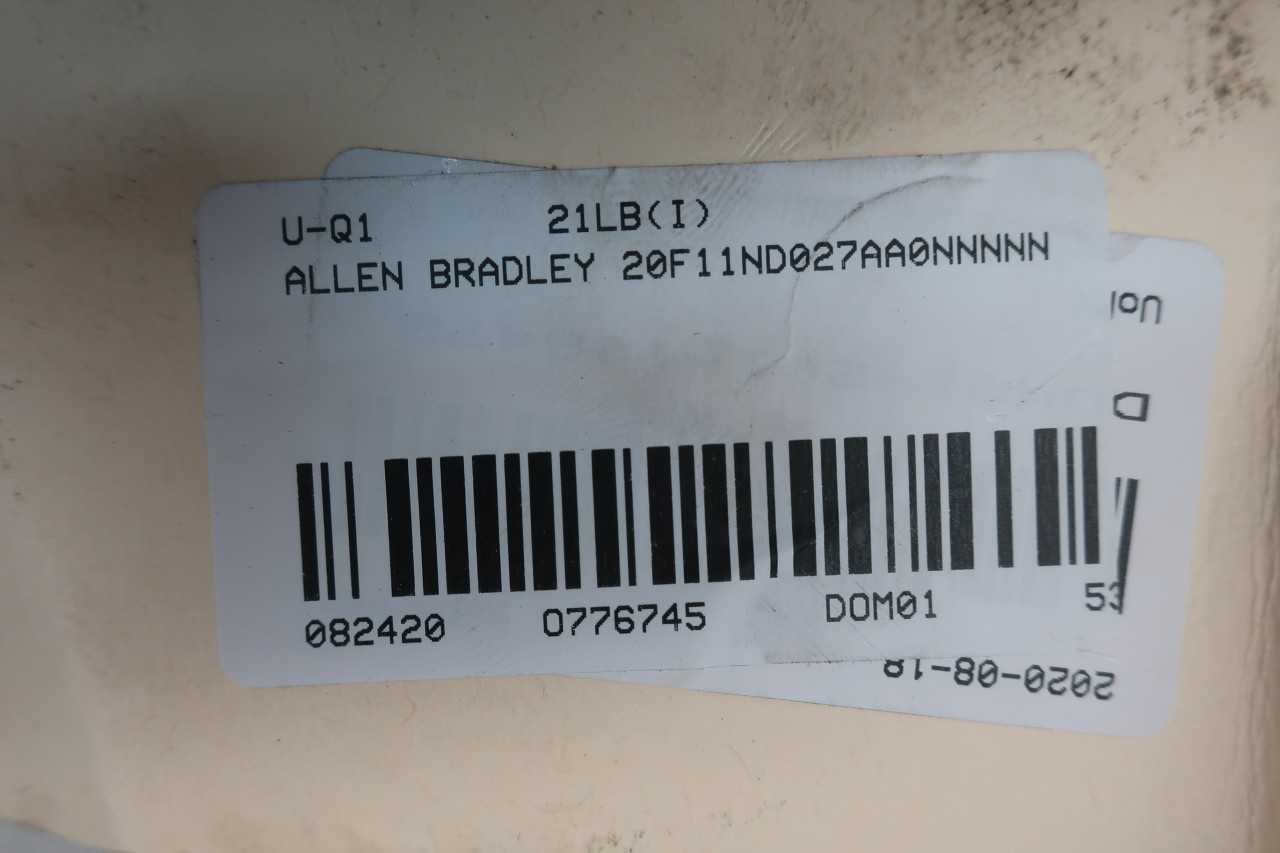 ALLEN BRADLEY 20F11ND027AA0NNNNN AC DRIVE 432-528V-AC 0-400HZ 0-460V-AC 20HP - MOTOR DRIVES